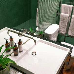 Baño Verde con Estética Botánica. 2