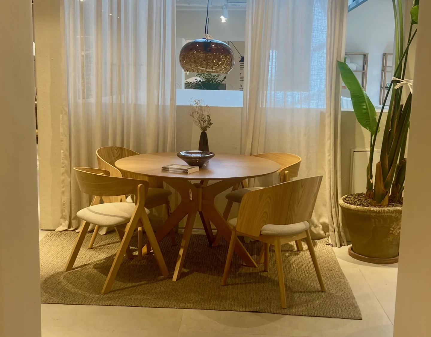 Comedor y Salón de Planta Abierta en Estilo Nórdico Contemporáneo